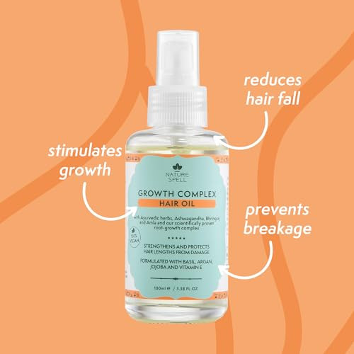 Nature Spell Lightweight Hair Oil Nourishing Oil For Frizz Control Heat Protectant Hydrates & Strengthens Dry Damaged Strands Smooths Split Ends Adds Shine For All Types Vegan 3.38 Fl Oz