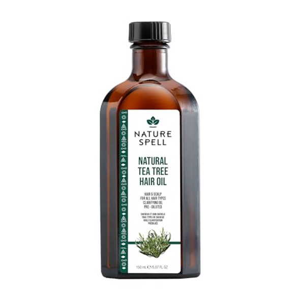 Nature Spell Tea Tree Oil For Hair Pre-Diluted Scalp Oil For Itch Relief Dandruff Control And Scalp Clarity Soothing & Nourishing Multipurpose Use For All Hair Types Vegan 5.07 Fl Oz