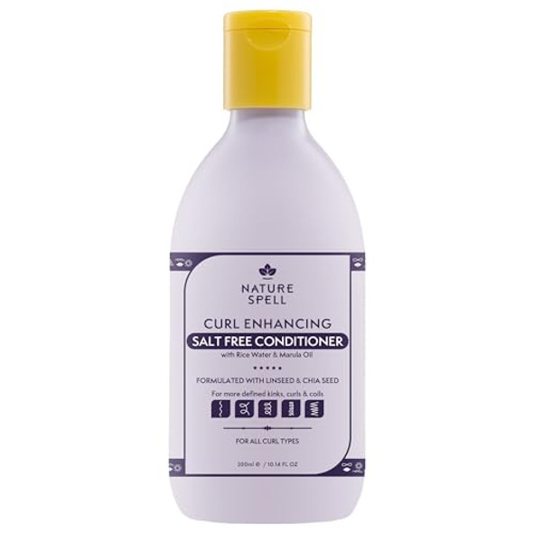 Nature Spell Curl Enhancing Conditioner Sulfate & Paraben Deeply Conditions & Nourishes Repairs Dry & Damaged Hair With Rice Water & Linseed Color Safe For All Curl Type Vegan 10.14 Fl Oz