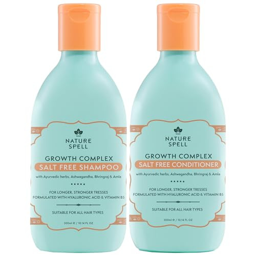 Nature Spell Hair Growth Shampoo And Conditioner Set Improve Hair Strength & Shine 10.14 Fl Oz X2