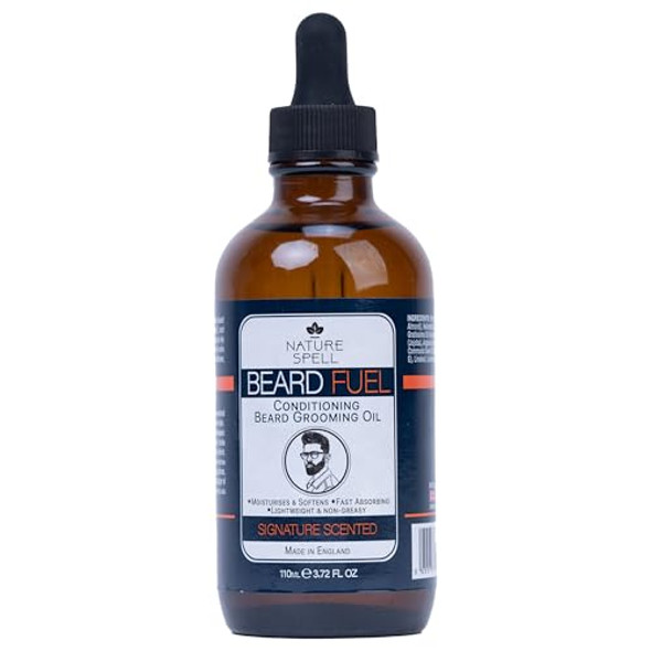 Nature Spell Beard Growth Oil For Men Promotes Thicker Fuller Facial Hair With Argan Jojoba & Castor Oils Xl 3.72 Fl Oz