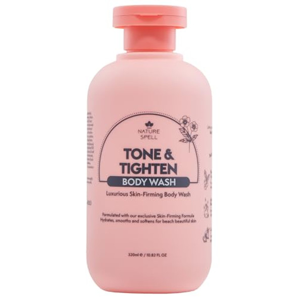 Nature Spell Tone & Tightening Body Wash Firming Shower Gel For Skin Elasticity Infused With Hyaluronic Acid Plant Collagen And Ginseng For All Skin Types No Sls Vegan 10.8 Fl Oz