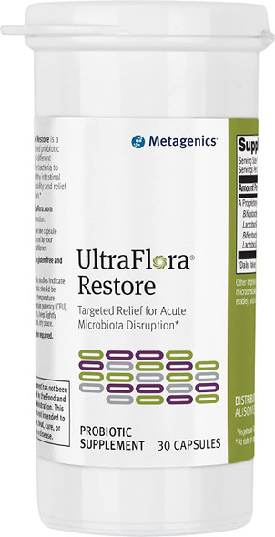 Metagenics UltraFlora Restore Daily Probiotic Intestinal Support | 30 Capsules