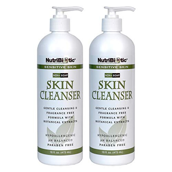 Nutribiotic – Sensitive Skin Non-Soap Skin Cleanser 16 Oz Twin Pack With Gse (Citricidal) Ph Balanced Hypoallergenic & Biodegradable Of Parabens Sulfates Dyes Colorings & Fragrance