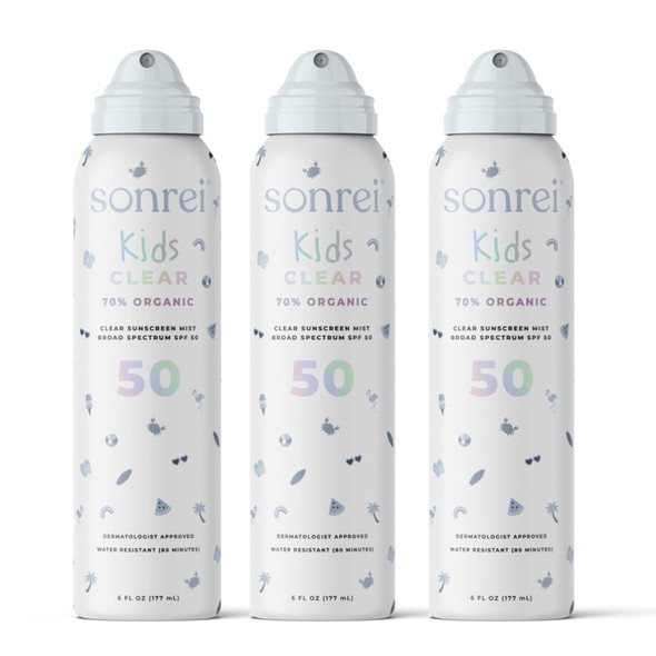 Sonrei Kids Clear Sunscreen Mist Spf 50 Broad Spectrum Water-Resistant Vegan Eco-Friendly 6 Fl Oz (Pack Of 1)