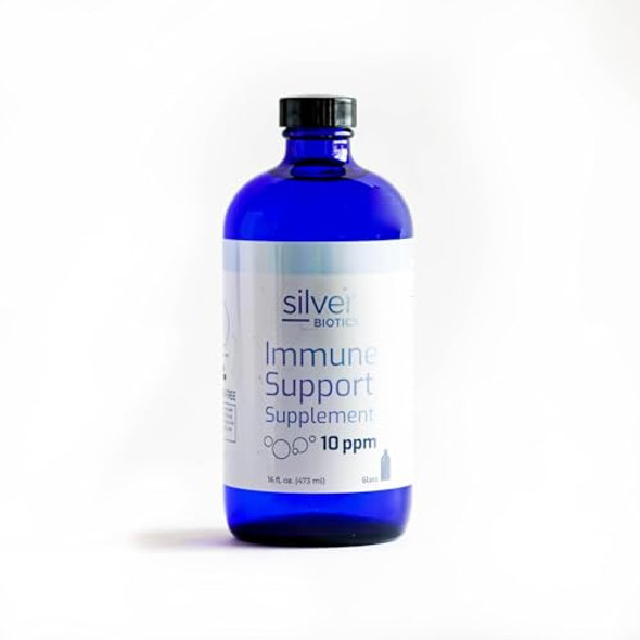 American Biotech Labs Silver Biotics Multivalent Silversol Technology Ag₄O₄ 10 Ppm Immune Support Bio-Hacking Immune Building Natural Support (16 Fl Oz Glass Bottle)