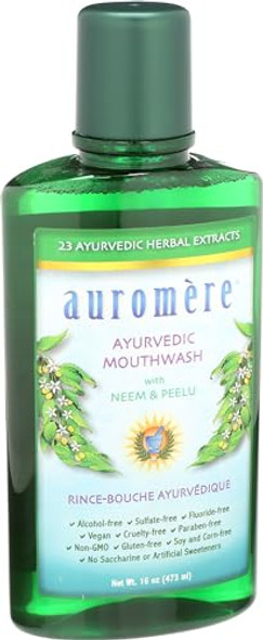 Auromere Ayurvedic Mouthwash Fluoride Alcohol 16 Fluid Ounce (Pack Of 3)
