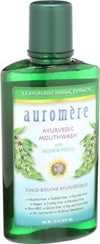 Auromere Ayurvedic Mouthwash Fluoride Alcohol 16 Fluid Ounce (Pack Of 3)
