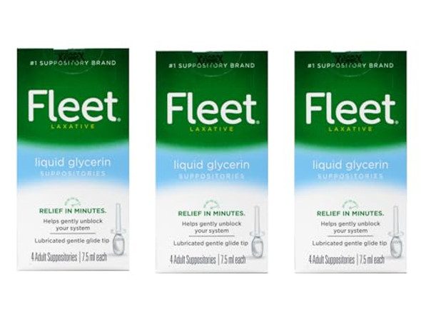 Fleet Marble Medical Fleet Liquid Glycerin Suppositories 4 Each (Pack Of 3)