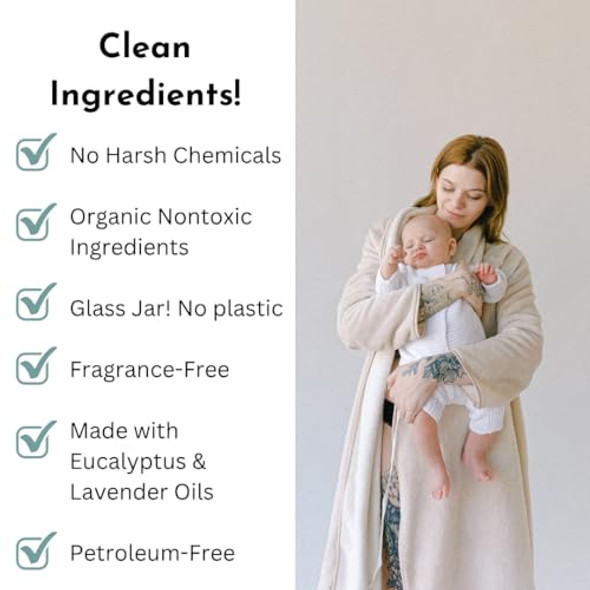 Irene Organics Organic Baby Vapor Chest Rub Clean Vapo Rub Made With Non Toxic Ingredients Like Eucalyptus Essential Oils Safe For All Ages Borns And Infants Sick Kids Essentials