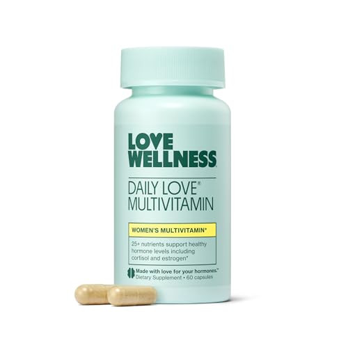 Love Wellness Daily Love Multivitamin For Women Supports Energy Cortisol Immune Health Stress Relief & Pms Complete With Vitamin D C Iron Calcium Zinc & Biotin Magnesium 60 Count
