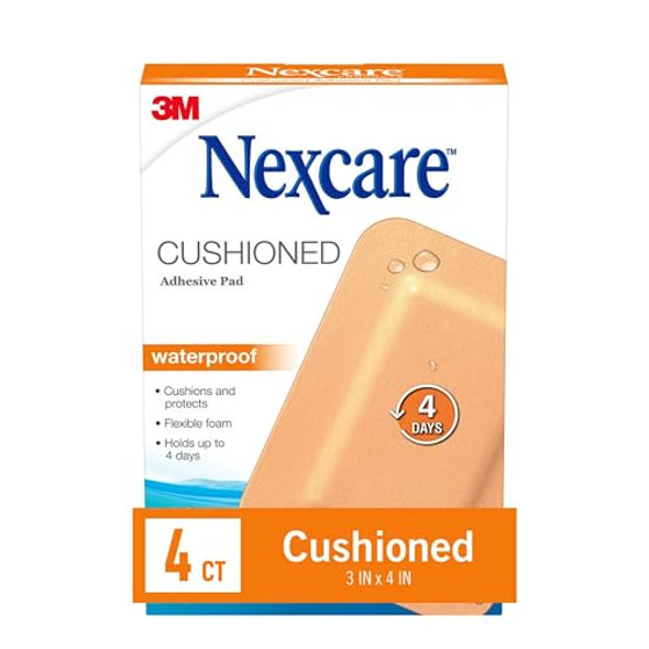 Nexcare Absolute Waterproof Adhesive Gauze Pad One Size 4 Count
