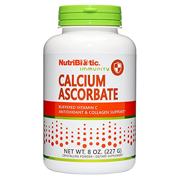 Nutribiotic - Calcium Ascorbate Vitamin C Powder 8 Oz Essential Antioxidant & Collagen Supplement Buffered With Calcium Non Acidic & Easier On Digestion Than Ascorbic Acid Gluten & Gmo