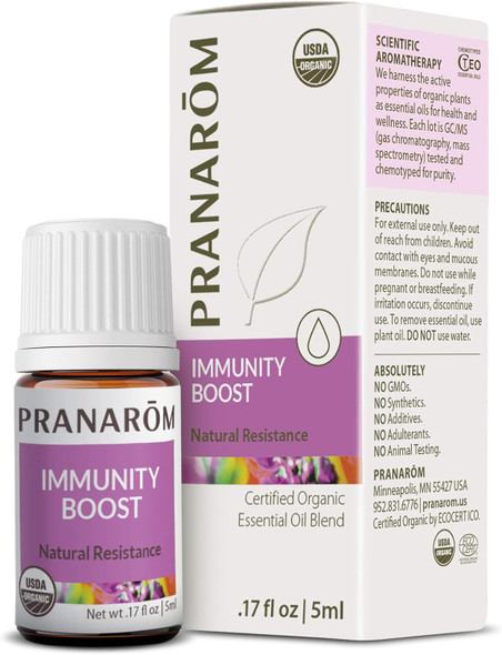 Pranarom - Immunity Boost Essential Oil Blend (5Ml) - Lavender Eucalyptus And Tea Tree - 100% Pure Essential Oil For Diffusing And Wellness Usda And Ecocert Organic