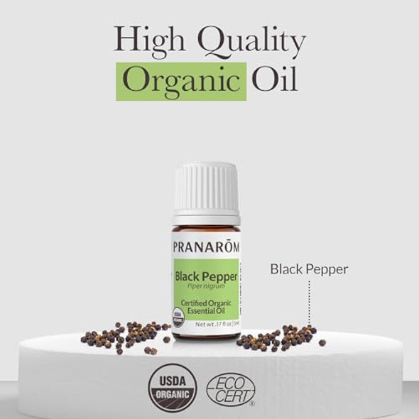 Pranarom - Black Pepper Essential Oil 5Ml - Wellness Enthusiasts - Diffusing For Aromatherapy - For Circulation And Digestion - Organic Quality - 100% Pure Natural Therapeutic Grade