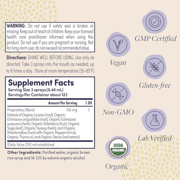 Zand Herbals Herbal Mist Cooling Spray - Soothing Refreshing Throat Spray W/ 7 Herb Blend - Organic Elderberry Ecea Licorice Root Peppermint Sage And Thyme - Non-Gmo Vegan Gluten 2Oz