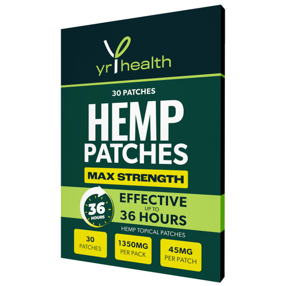 yrhealth Hemp Patches Max Strength Topical Hemp  Effective Up to 36 Hours  Vegan & Easy to Use  30 Topical Patches