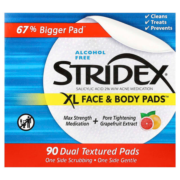 Stridex XL Face Body Pads 90 Count