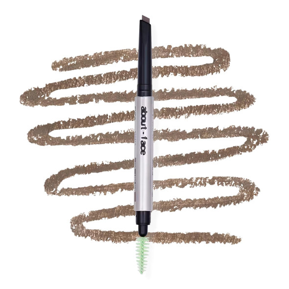 about-face Brow Artist – Long-Wear Brow Pencil with Built-In Spoolie – Clean, Vegan, Cruelty-Free – 0.007 oz