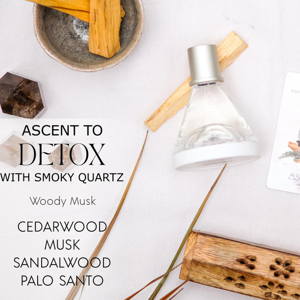 ASCENTION Ascent to Detox: Mysterious Woody Elegance with Smoky Quartz. Elevate Mindset, Cleanse Energy. Dual Chakra Activation. Sensual Upliftment, Calmness, Personalized Intent