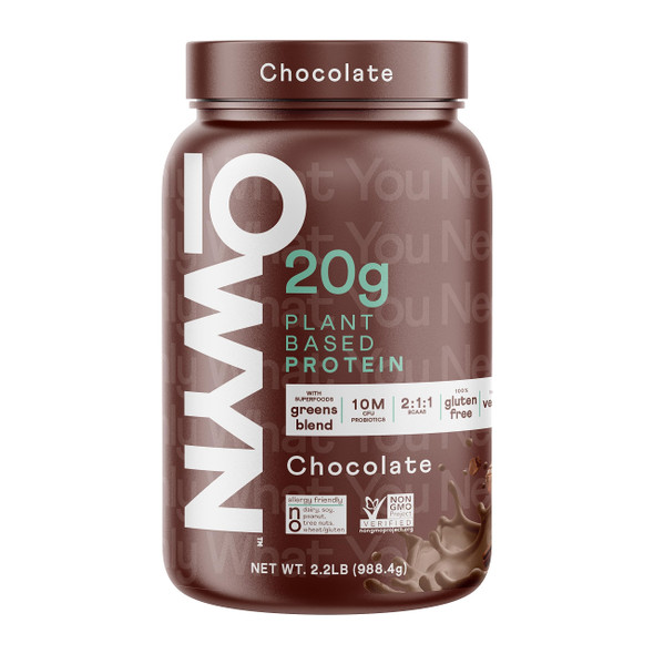 OWYN Only What You Need Dairy Free Protein Powder with 20g Protein Probiotics Superfoods Gree ns Pea Chia and Pumpkin Seed Blend (Chocolate 2.2 Pound - Pack of 1)