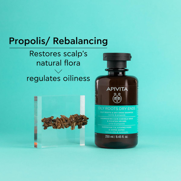 Apivita Oily Roots & Dry Ends Balancing Conditioner | Balances Hydrates & Moisturizes Hair with Nettle & Propolis 250ml