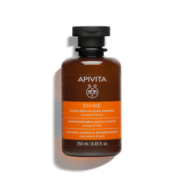 Apivita Shine Shampoo |Shine & Revitalizing Shampoo with Orange & Honey Silicone-Free 250 mL