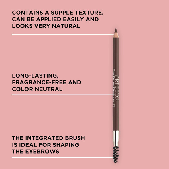 ARTDECO Eyebrow Designer - Ash Blond - Refines Eyebrows & Fills in Gaps - Integrated Brush for Optimal Blending - Dual-Sided - Pencil can be Sharpened - Eyebrow Pencil - Eye Makeup - Vegan - 0.03 Oz