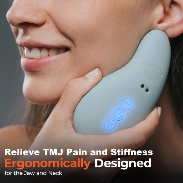 TMJ Relief Products Jaw Massager w/ Soothing Heat, Patented TMJ Massage Tool w/10 Gentle Vibration Modes, Eases TMJ Jaw & Neck Pain, Stiffness, Tension, Headaches, Migraine Relief