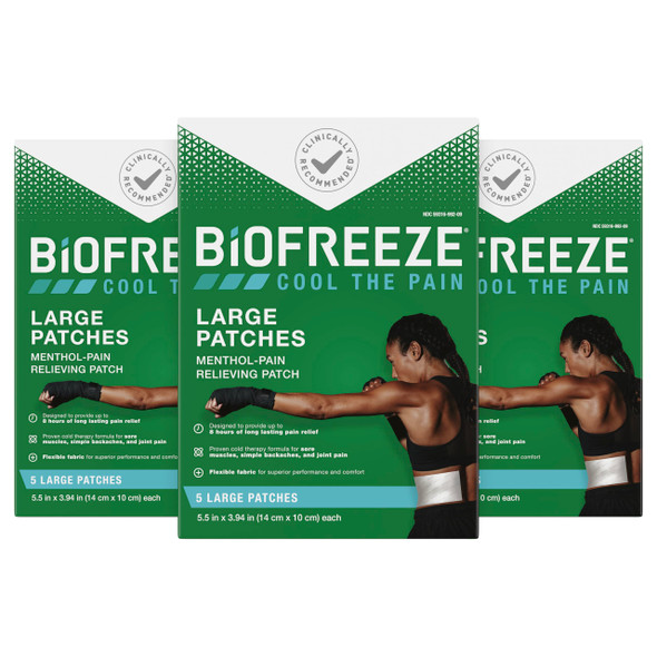 Biofreeze Pain Relief Patches Arthritis Pain Reliver Knee & Lower Back Pain Relief Patch Sore Muscle Relief Neck Pain Relief FSA Eligible 3 Pack