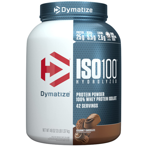 Dymatize ISO 100 Whey Protein Powder Isolate Gourmet Chocolate 3 lbs