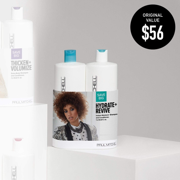 Paul Mitchell Hydrate + Revive Instant Moisture Liter Duo