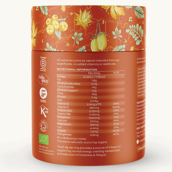 Aduna Organic Energy Superfood Blend | 100% Natural Stir-in Blend With 10+ Superfoods for Natural Energy, Focus & Reduced Tiredness | Vegan Powder for Yogurt, Juices, & Smoothies | 250g