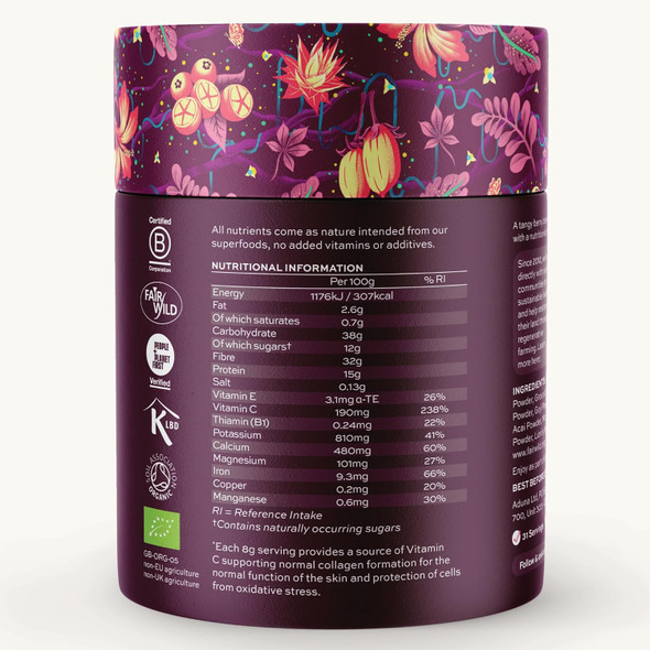 Aduna Organic Radiance Superfood Blend | 100% Natural Stir-in Blend With 10+ Superfoods for Skin Glow, Collagen Support & Hormone Balance | Vegan Powder for Yogurt, Juices, & Smoothies | 250g