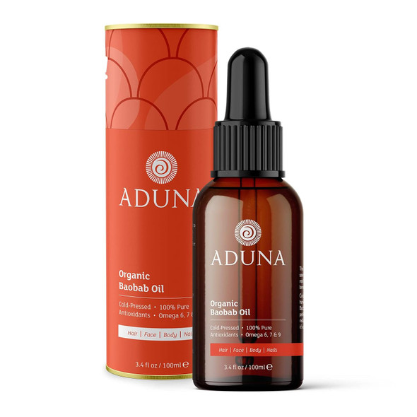 Aduna Organic Baobab Oil | 100% Natural Cold-Pressed for Skin, Hair & Nails | Multi-Purpose Moisturizing Beauty Oil With Antioxidants & Omegas | Lightweight & Fast-Absorbing | 100ml