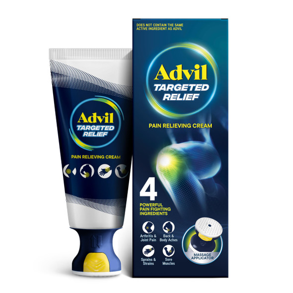 Advil Targeted Relief Pain Relieving Cream with Massage Applicator, Up to 8 Hours of Powerful Relief of Minor Arthritis Pain, Joint Pain, Lower Back Pain and Muscle Pain, 2.5 oz