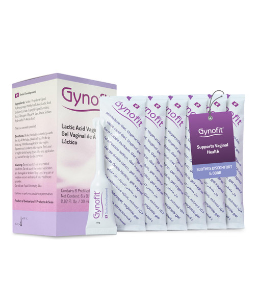 Gynofit Lactic Acid Vaginal Gel - Vaginal Moisturizer - pH Balance Restorer - Vaginal Health - Prevents Itching Burning & Odor - Hygienic Applicator - Treats & Prevents Vaginal Infections 6 Count