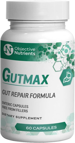 Gutmax Gut Repair Formula with Lactoferrin and Butyrate Enteric Capsules No Fillers or Flow Agents 60 Count