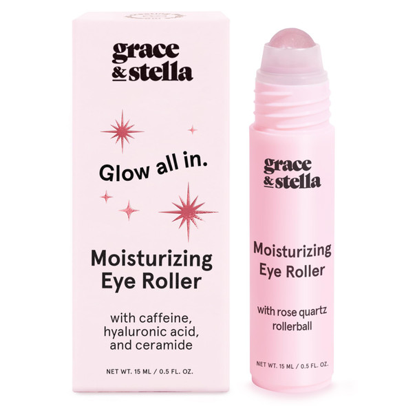 grace & stella Under Eye Brightener with Rose Quartz Rollerball - Hyaluronic Acid & Caffeine Eye Serum for Dark Circles & Puffiness - Travel Size Toiletries Womens Christmas Gifts (15ml / 0.51floz) Visit the grace & stella Store