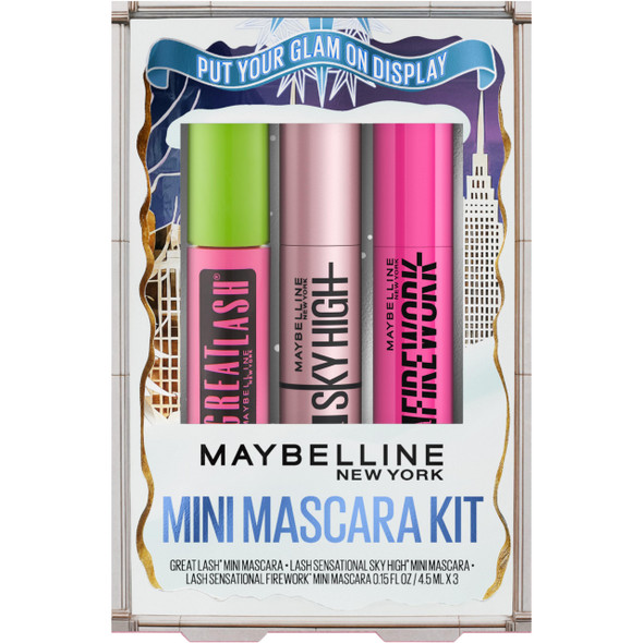 Maybelline Lash Sensational Holiday Mascara Makeup Kit Includes Mini Sky High Firework and Great Lash Mascara 1 Makeup Gift Set