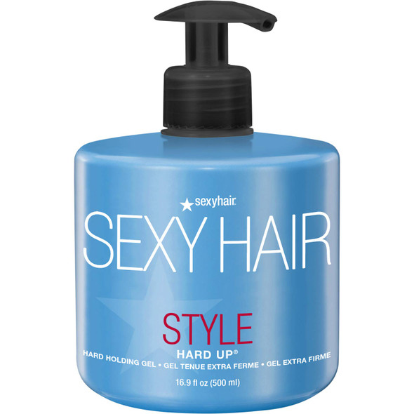 SexyHair Style Hard Up Hard Holding Gel  Extreme Hold  Non-Flaking Formula  All Hair Types  16.9 fl oz