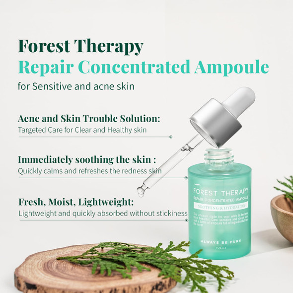 Hydrating Korean Serum with Centella Asiatica & Hyaluronic Acid Serum | Barrier Repair Ampoule for Sensitive & Acne-Prone Skin Lightweight Facial Serum 1.69oz(50ml)