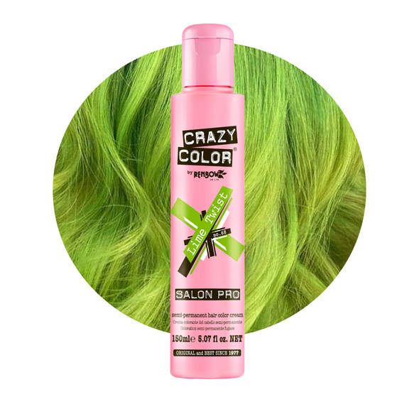 Crazy Color Crazy Color Salon Pro Semi Permanent Hair Color - 68 Lime Twist Hair Color Women 5.07 oz