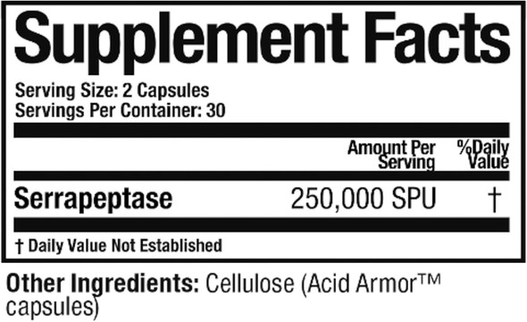 Arthur Andrew Medical, Serretia, Serrapeptase Formula for Muscle and Sinus Support, 60 Capsules