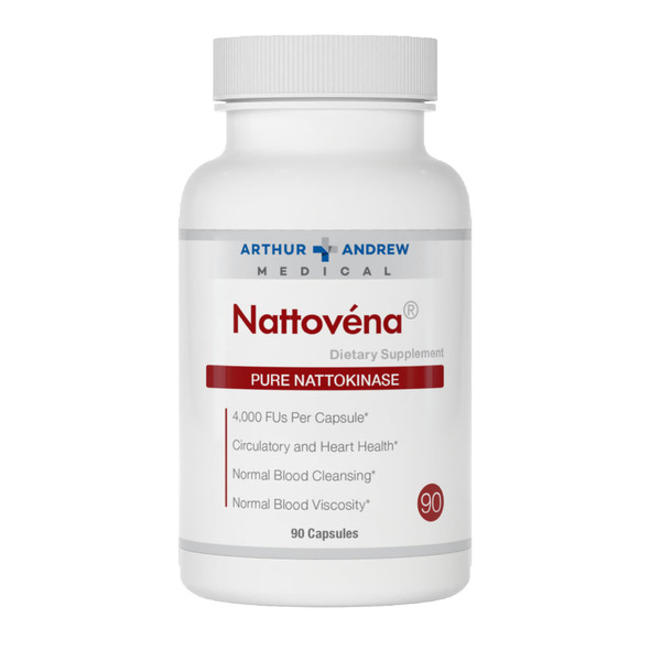 Arthur Andrew Medical, Nattovena, Pure Nattokinase Supplement, Double Strength 4,000 FUs per Capsule, 90