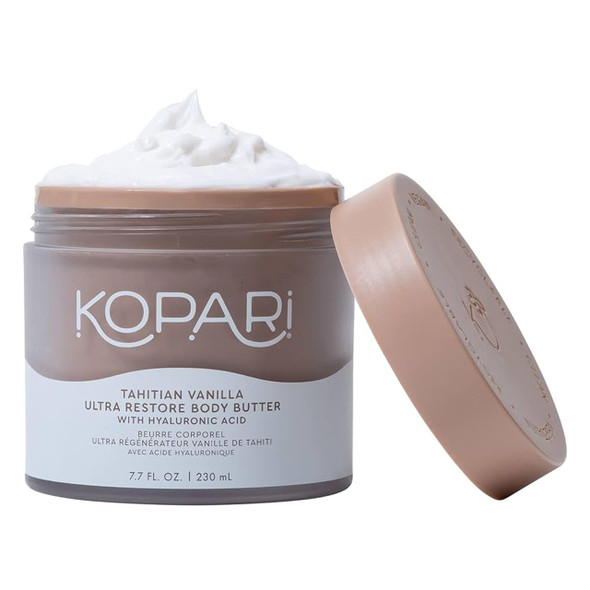 Kopari Ultra Restore Body Butter Whipped Lightweight Formula Hyaluronic Acid & Mango Butter Deep Long-Lasting Moisture Tahitian Vanilla 7.7 oz