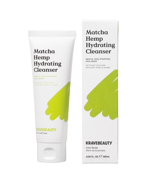 KraveBeauty Matcha Hemp Hydrating Cleanser – Korean-Inspired Gentle Daily Face Wash, Hydrating & Non-Stripping, Hemp & Matcha, Vegan & Cruelty-Free, 4.05 fl oz