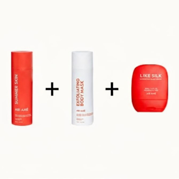 Abi Ame Skincare Trio Ãƒ¢Ã¢Š¬Ã¢‚¬Å“ Hand Cream Body Exfoliant & Lotion Set Ãƒ¢Ã¢Š¬Ã¢‚¬Å“ Like Silk Soft Touch & Summer Skin For Smooth Hydrated Radiant Skin