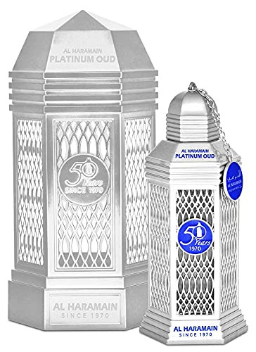 Al Haramain 50 Years Platinum Oud For Unisex Eau De Parfum Spray 3.4 Ounce Limited Edition