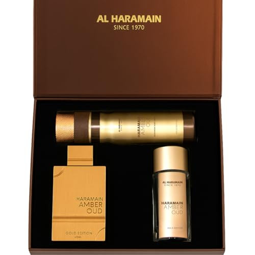 Al Haramain Amber Oud - Gold Edition - Body Spray Cologne For Men And Women - Woody Musk Fragrances - Perfume For Men And Women - Set - 3 Pc